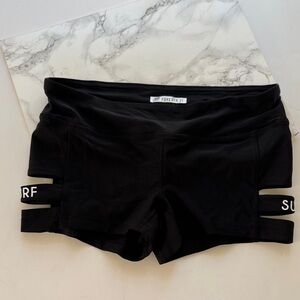 Forever 21 Black Athletic Swim Shorts with Side Cutouts size M